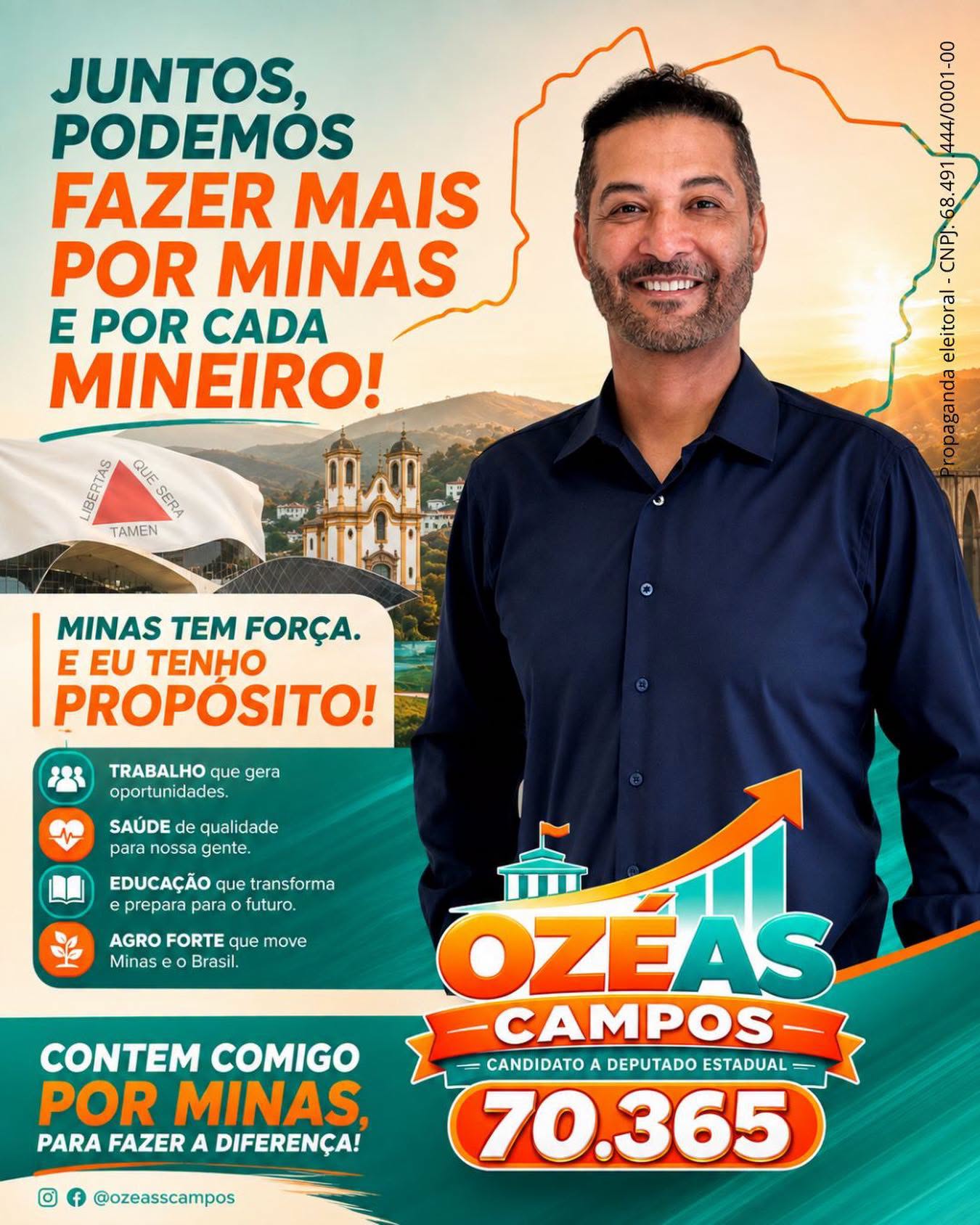 Ozéas Campos em campanha por Minas Gerais